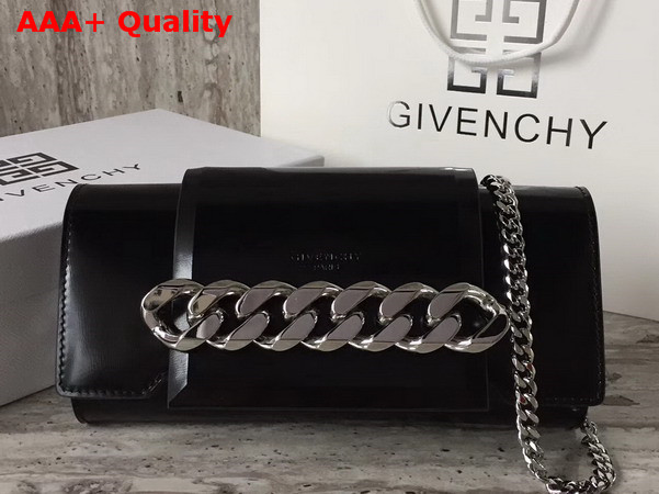 Givenchy Mini Chain Infinity Bag in Shiny Smooth Black Leather Replica