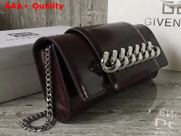 Givenchy Mini Chain Infinity Bag in Shiny Smooth Burgundy Leather Replica