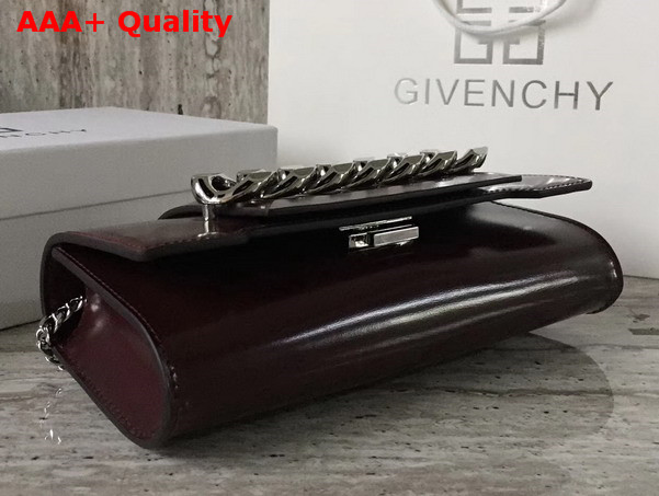 Givenchy Mini Chain Infinity Bag in Shiny Smooth Burgundy Leather Replica