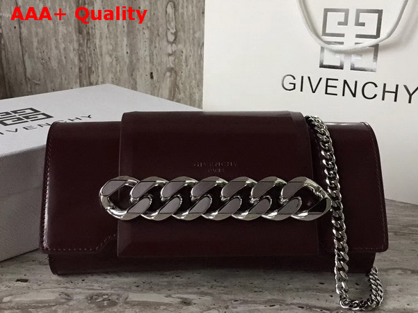 Givenchy Mini Chain Infinity Bag in Shiny Smooth Burgundy Leather Replica