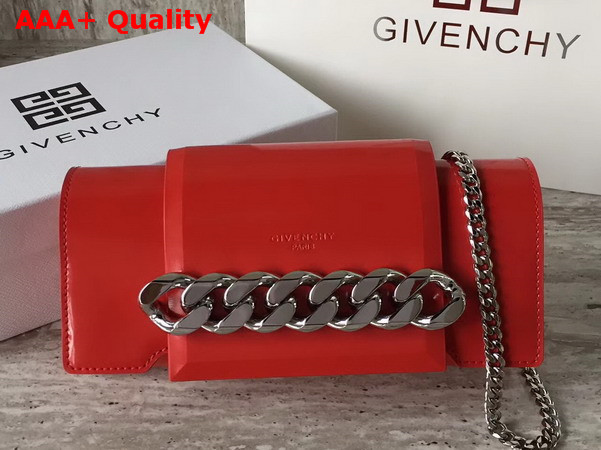 Givenchy Mini Chain Infinity Bag in Shiny Smooth Red Leather Replica