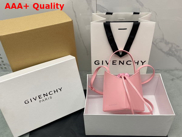 Givenchy Mini Cut Out Bucket Bag in Light Pink Box Leather Replica