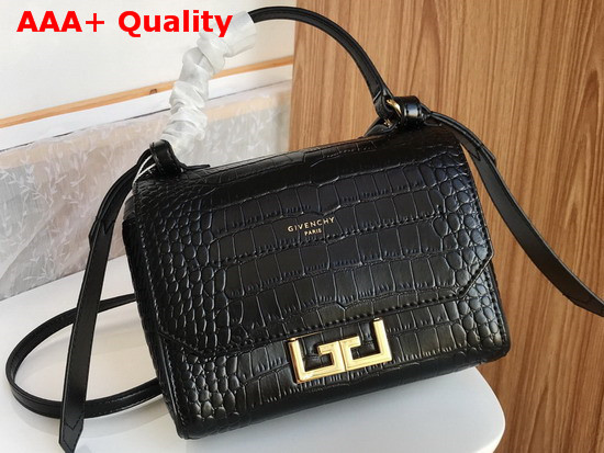 Givenchy Mini Eden Bag in Black Crocodile Effect Leather Replica