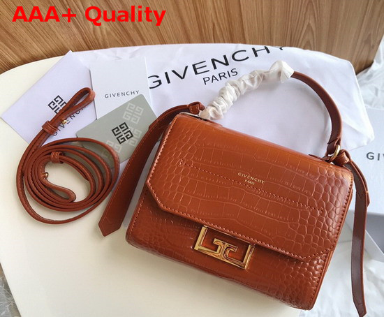 Givenchy Mini Eden Bag in Brown Crocodile Effect Leather Replica