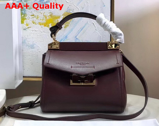 Givenchy Mini Mystic Bag in Soft Eggplant Leather with Double G Magnetic Closure Replica