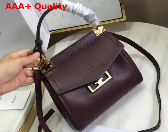 Givenchy Mini Mystic Bag in Soft Eggplant Leather with Double G Magnetic Closure Replica