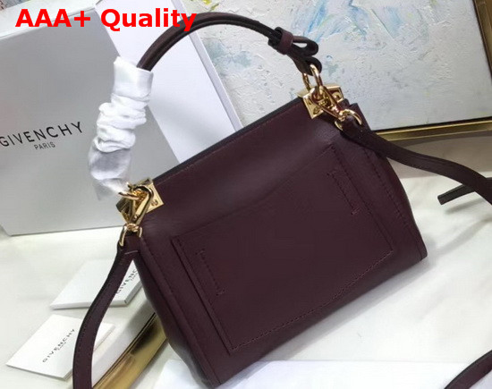 Givenchy Mini Mystic Bag in Soft Eggplant Leather with Double G Magnetic Closure Replica