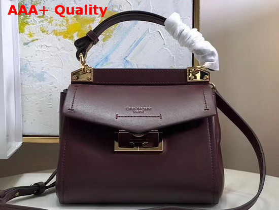 Givenchy Mini Mystic Bag in Soft Eggplant Leather with Double G Magnetic Closure Replica