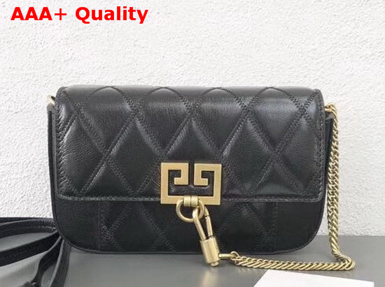 Givenchy Mini Pocket Bag in Black Diamond Quilted Leather Replica