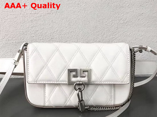 Givenchy Mini Pocket Bag in White Diamond Quilted Leather Replica