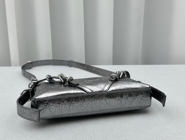 Givenchy Mini Voyou Bag in Silvery Grey Laminated Leather Replica