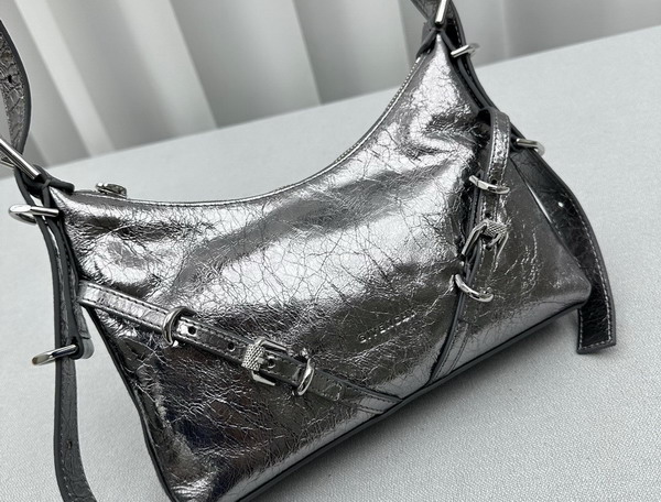 Givenchy Mini Voyou Bag in Silvery Grey Laminated Leather Replica