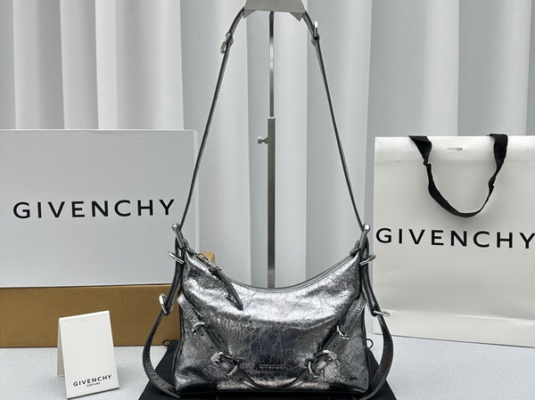 Givenchy Mini Voyou Bag in Silvery Grey Laminated Leather Replica