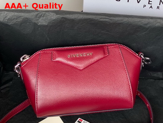 Givenchy Nano Antigona Bag in Dark Red Varnished Leather Replica