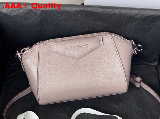 Givenchy Nano Antigona Bag in Grey Varnished Leather Replica