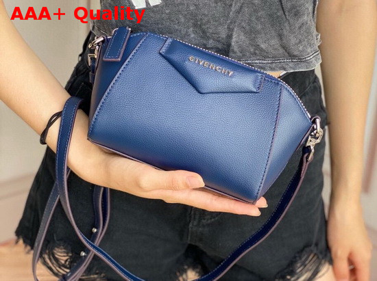 Givenchy Nano Antigona Bag in Navy Blue Varnished Leather Replica