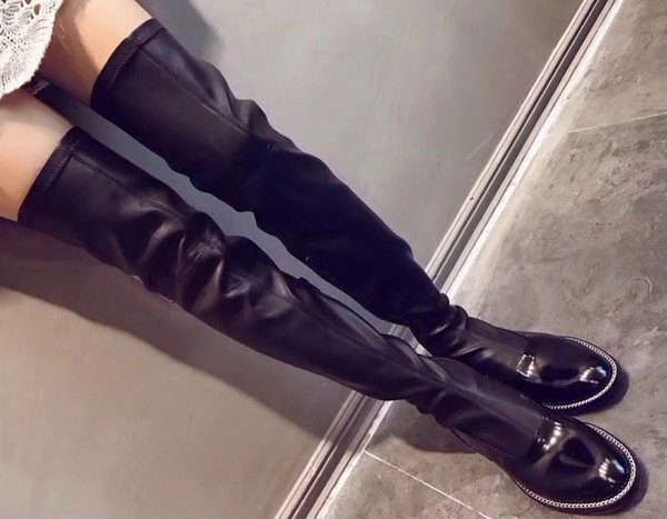 Givenchy Over The Knee Boots in Black Calfskin and Patent Calfskin Leather For Sale