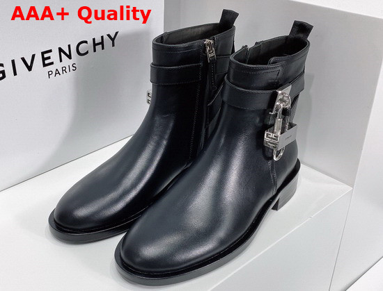 Givenchy Padlock Boots in Black Leather Replica