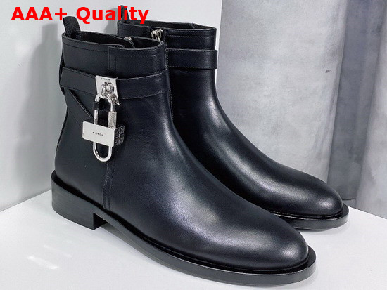 Givenchy Padlock Boots in Black Leather Replica