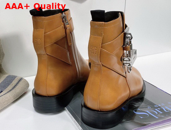 Givenchy Padlock Boots in Brown Leather Replica