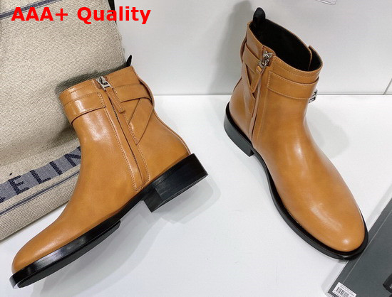 Givenchy Padlock Boots in Brown Leather Replica