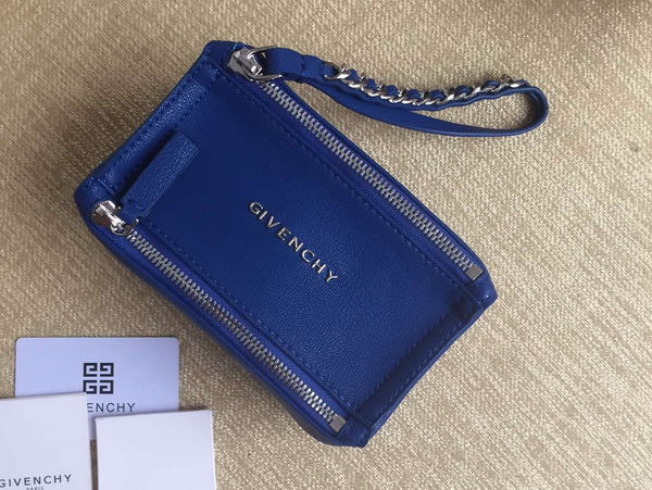 Givenchy Pandora Wristlet Pouch Blue Goatskin for Sale