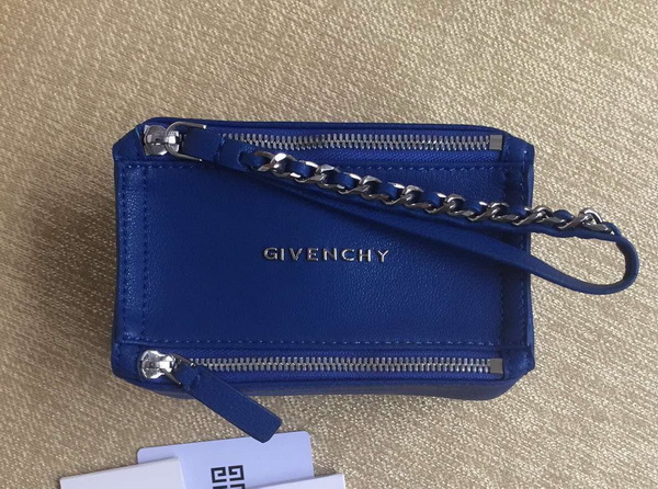 Givenchy Pandora Wristlet Pouch Blue Goatskin for Sale