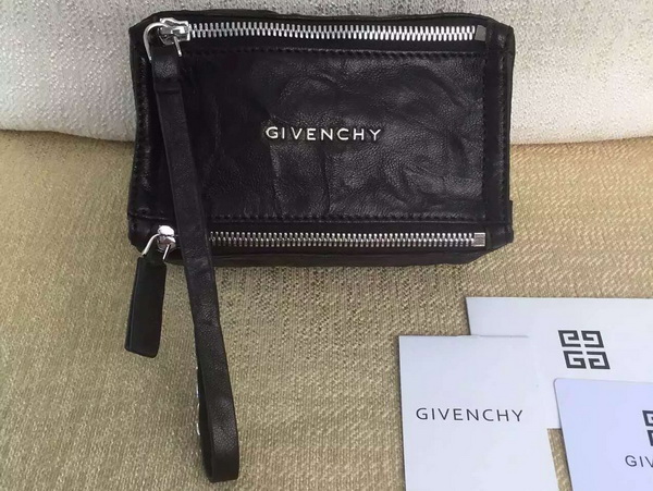 Givenchy Pandora Wristlet Pouch in Black Washed Leather for Sale