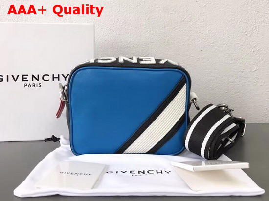 Givenchy Reverse Givenchy Crossbody Bag in Blue and Black Grained Leather Replica