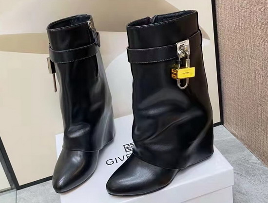 Givenchy Shark Lock Ankle Boots in Black Leather Replica