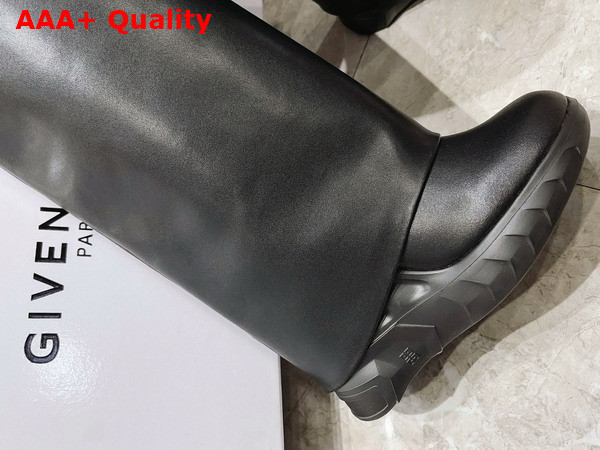 Givenchy Shark Lock Biker Boots in Black Smooth Leather Replica