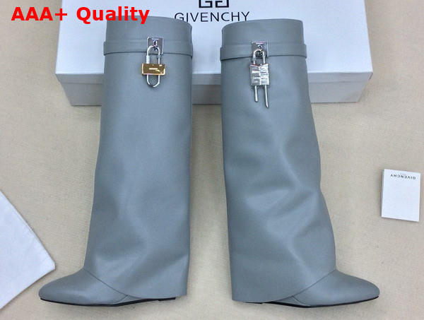 Givenchy Shark Lock Boots in Gray Leather Replica