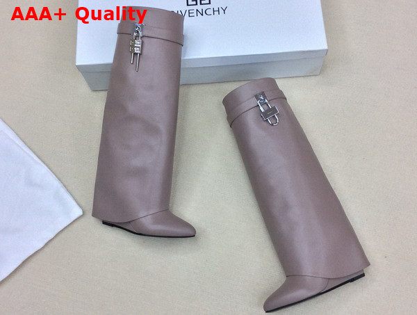 Givenchy Shark Lock Boots in Nude Leather Replica