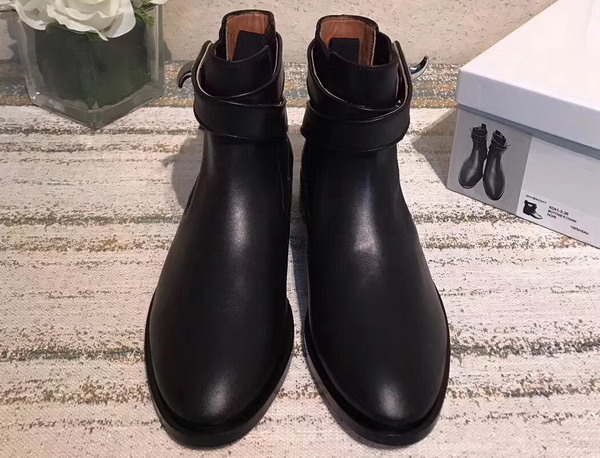 Givenchy Shark Lock Flat Ankle Boots in Smooth Black Maremma Leather with Crossover Straps For Sale