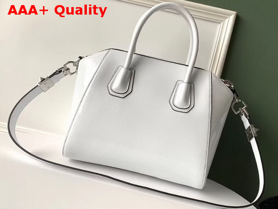 Givenchy Small Antigona Bag in White Patent Leather Replica