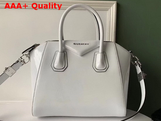 Givenchy Small Antigona Bag in White Patent Leather Replica