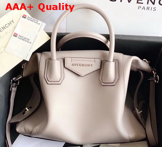 Givenchy Small Antigona Soft Bag in Light Grey Smooth Leather Replica