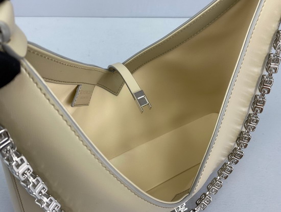 Givenchy Small Cut Out Bag in Box Leather with Chain Beige Replica