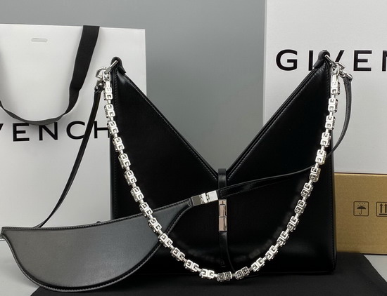 Givenchy Small Cut Out Bag in Box Leather with Chain Black Replica