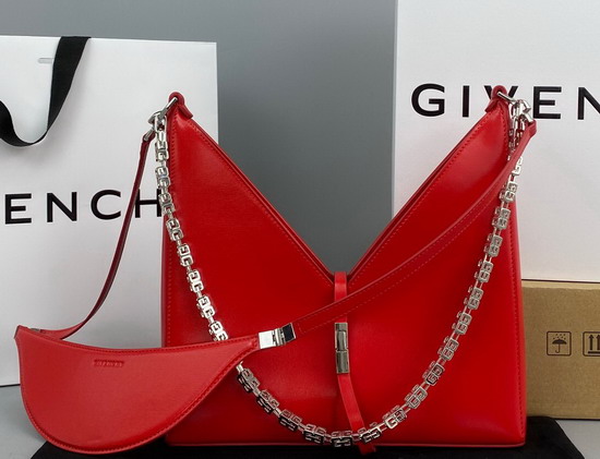 Givenchy Small Cut Out Bag in Box Leather with Chain Red Replica