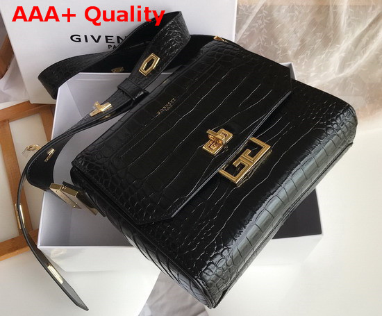 Givenchy Small Eden Bag in Black Crocodile Effect Leather Replica