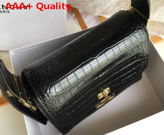 Givenchy Small Eden Bag in Black Crocodile Effect Leather Replica