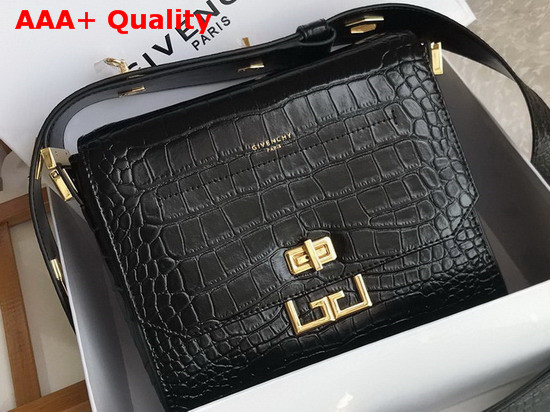 Givenchy Small Eden Bag in Black Crocodile Effect Leather Replica