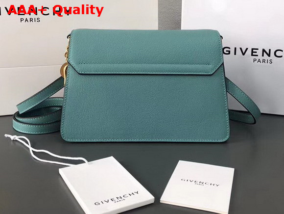 Givenchy Small GV3 Bag in Aqua Flat Grain Leather and Taupe Suede with Flap and Removable Shoulder Strap Replica