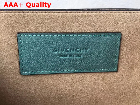 Givenchy Small GV3 Bag in Aqua Flat Grain Leather and Taupe Suede with Flap and Removable Shoulder Strap Replica