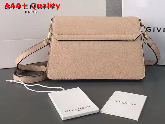 Givenchy Small GV3 Bag in Nude Flat Grain Leather and Light Beige Suede with Flap and Removable Shoulder Strap Replica