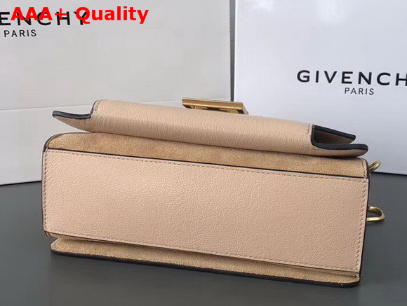 Givenchy Small GV3 Bag in Nude Flat Grain Leather and Light Beige Suede with Flap and Removable Shoulder Strap Replica