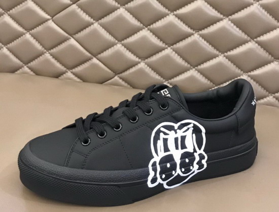 Givenchy Sneakers City Sport in Leather with Tag Effect Dog Print Black Replica