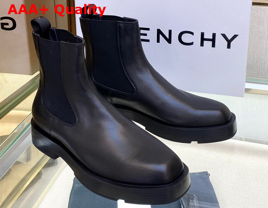 Givenchy Squared Chelsea Boots in Black Box Leather Replica