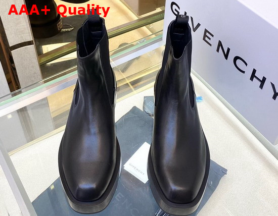 Givenchy Squared Chelsea Boots in Black Box Leather Replica